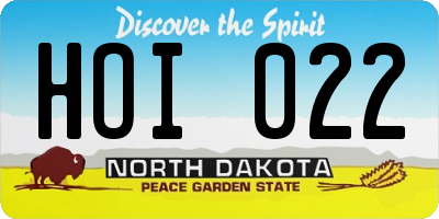 ND license plate HOI022