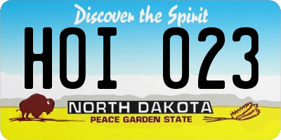 ND license plate HOI023