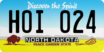 ND license plate HOI024