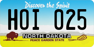 ND license plate HOI025
