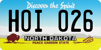 ND license plate HOI026