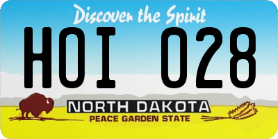 ND license plate HOI028