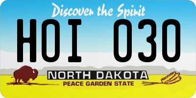 ND license plate HOI030