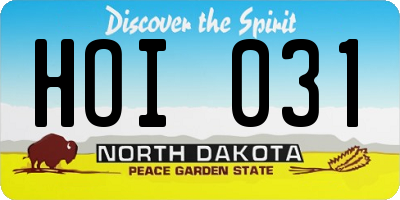 ND license plate HOI031
