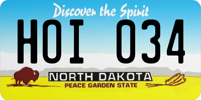 ND license plate HOI034