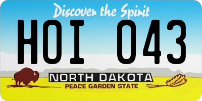 ND license plate HOI043