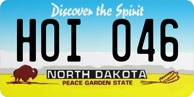 ND license plate HOI046