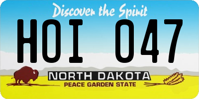 ND license plate HOI047