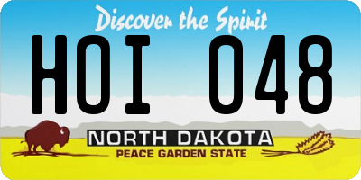 ND license plate HOI048