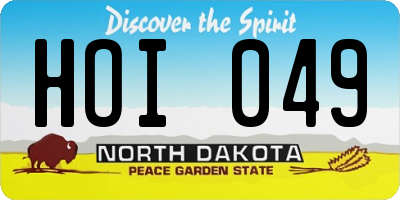 ND license plate HOI049