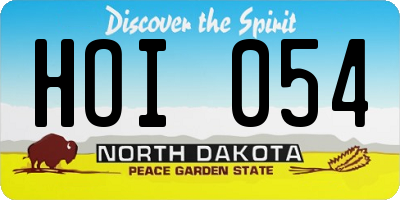 ND license plate HOI054