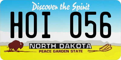 ND license plate HOI056