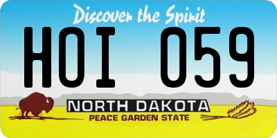 ND license plate HOI059