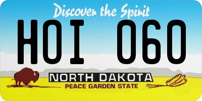 ND license plate HOI060