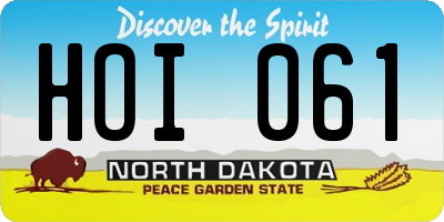 ND license plate HOI061
