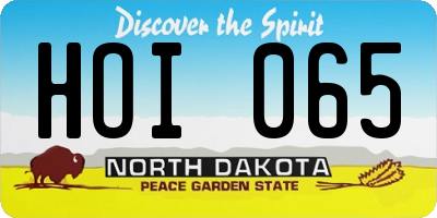ND license plate HOI065