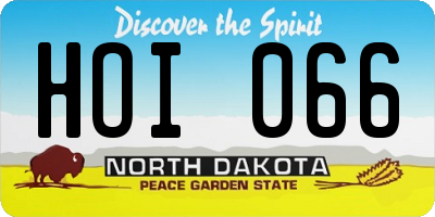 ND license plate HOI066