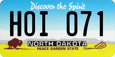 ND license plate HOI071