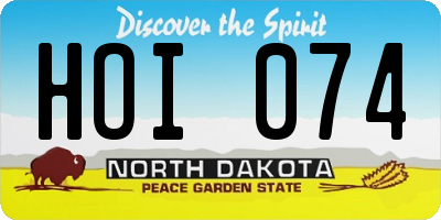 ND license plate HOI074