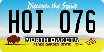 ND license plate HOI076