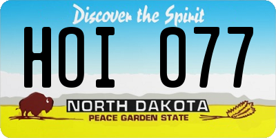 ND license plate HOI077