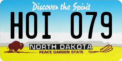 ND license plate HOI079