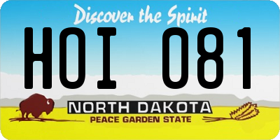 ND license plate HOI081