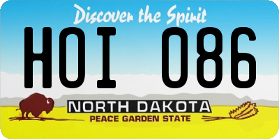 ND license plate HOI086