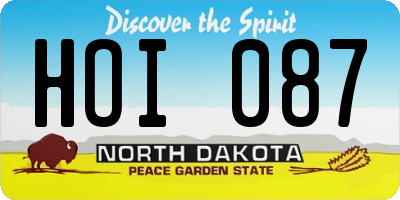 ND license plate HOI087