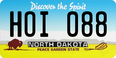 ND license plate HOI088