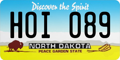 ND license plate HOI089