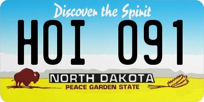 ND license plate HOI091
