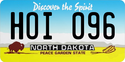 ND license plate HOI096