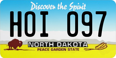 ND license plate HOI097