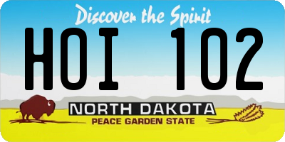 ND license plate HOI102