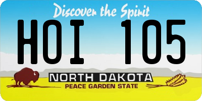 ND license plate HOI105