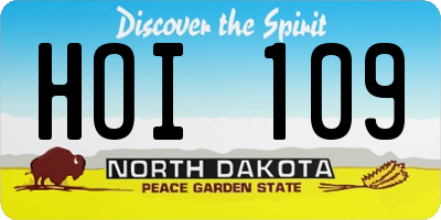 ND license plate HOI109
