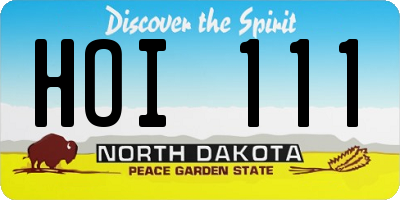 ND license plate HOI111