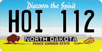 ND license plate HOI112