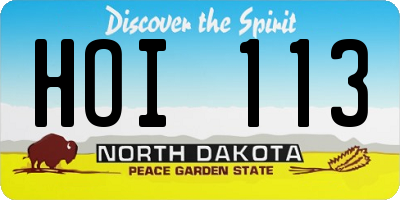 ND license plate HOI113