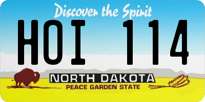 ND license plate HOI114