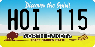 ND license plate HOI115