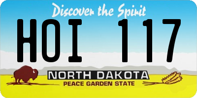 ND license plate HOI117