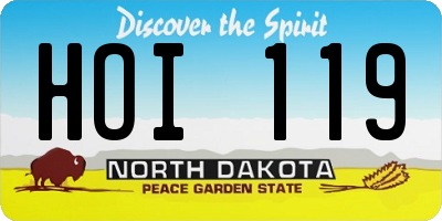 ND license plate HOI119