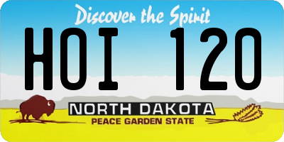 ND license plate HOI120