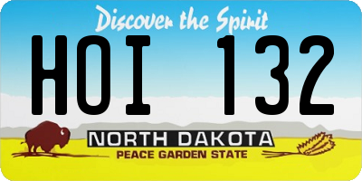 ND license plate HOI132