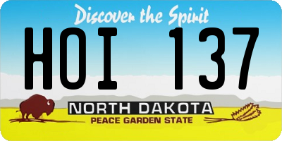 ND license plate HOI137