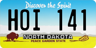 ND license plate HOI141