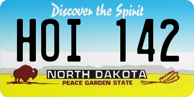 ND license plate HOI142