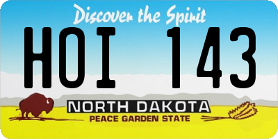 ND license plate HOI143